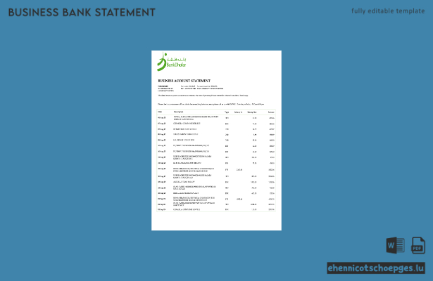 Kontoauszug der Omani Bank Dhofar (Word- und PDF-Beispiel)
